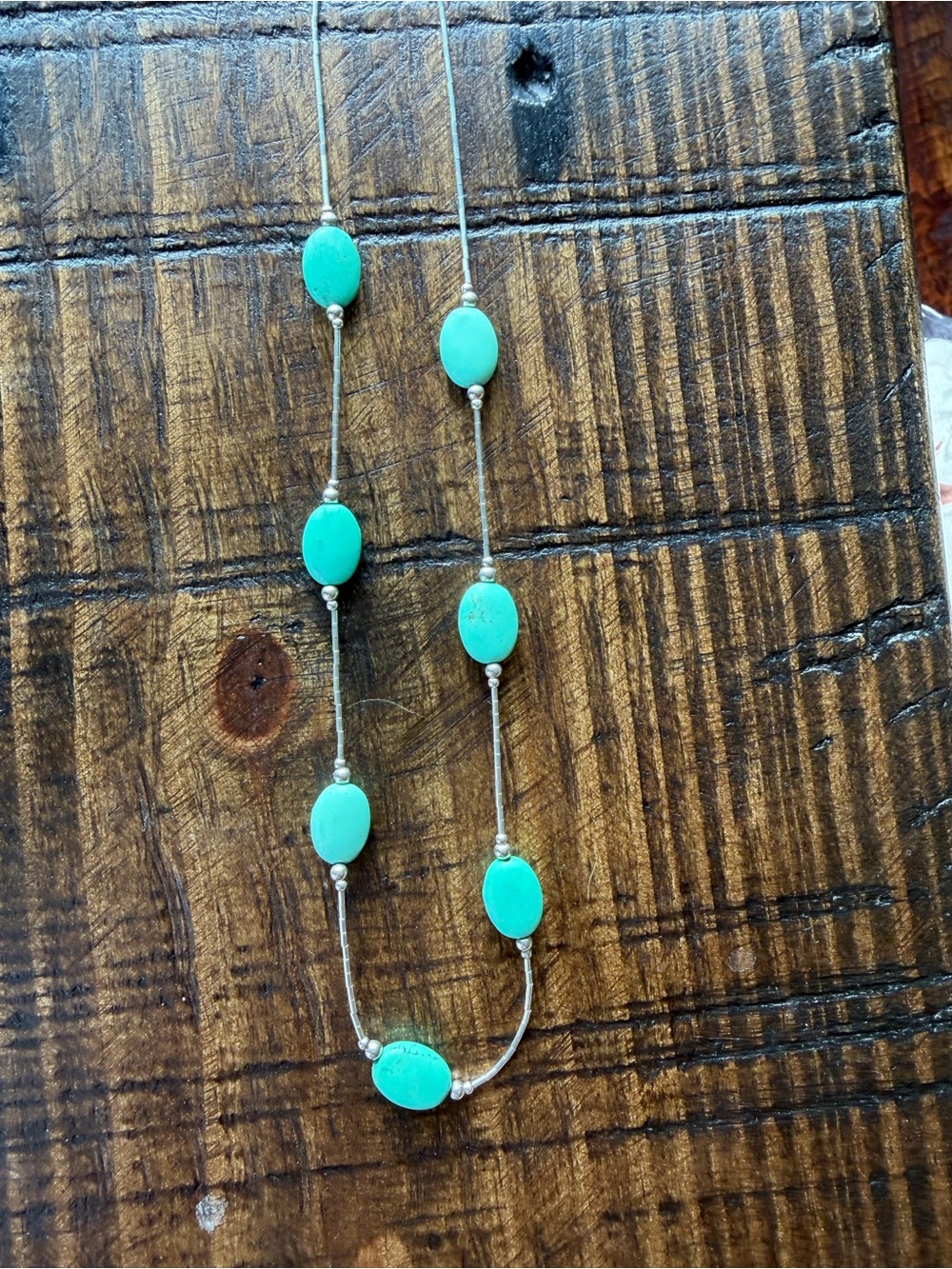 Turquoise Oval Bead Necklace